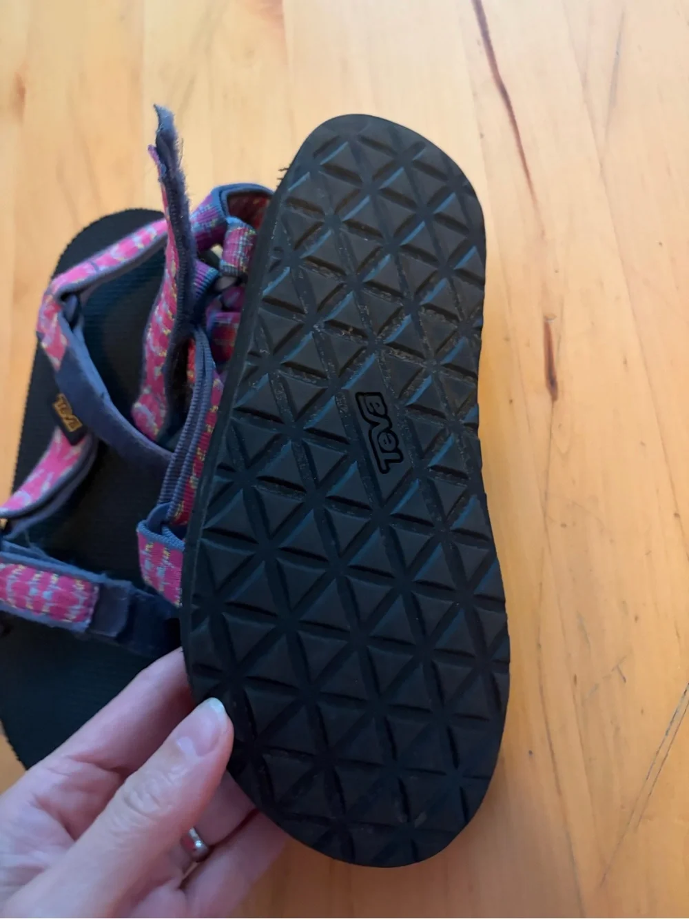 Teva Navy and Pink Patterned Strap Sandals